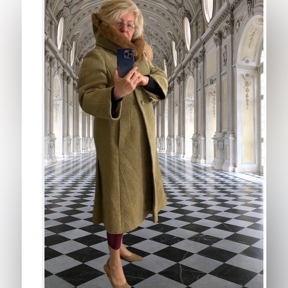 Siari Originals vintage 50s 60s mink collar coat sz 10 12 - Picture 1 of 16